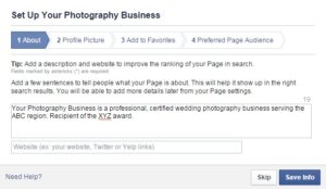 Your professional photography business needs a Facebook page for social media marketing!