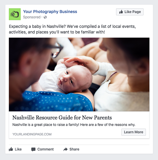 facebook ad template for newborn photography